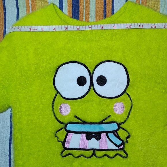 Forever 21 Hello Kitty & Friends Keroppi Fuzzy T-Shirt Small - Picture 6 of 16